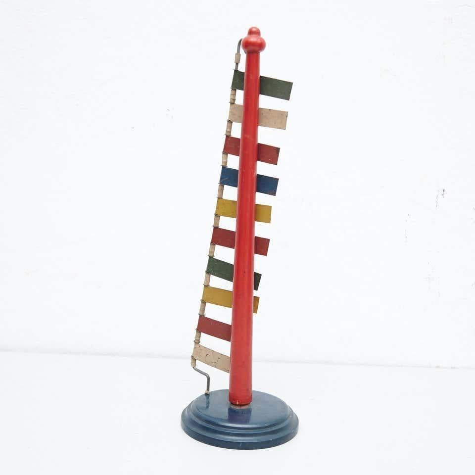Bauhaus Mid-Century Modern Metal Red Blue Yellow Green White Sculpture For Sale