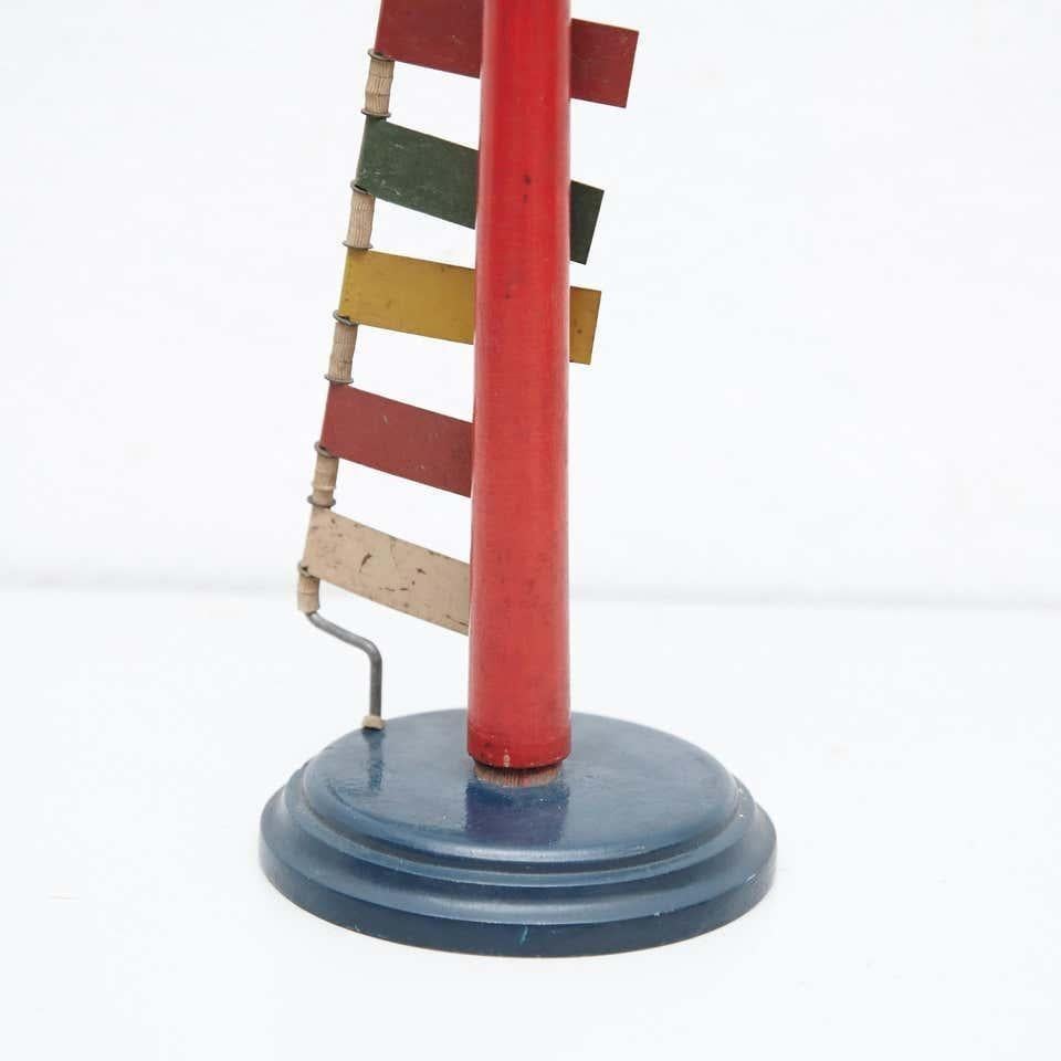 Mid-Century Modern Metal Red Blue Yellow Green White Sculpture In Good Condition For Sale In Barcelona, ES
