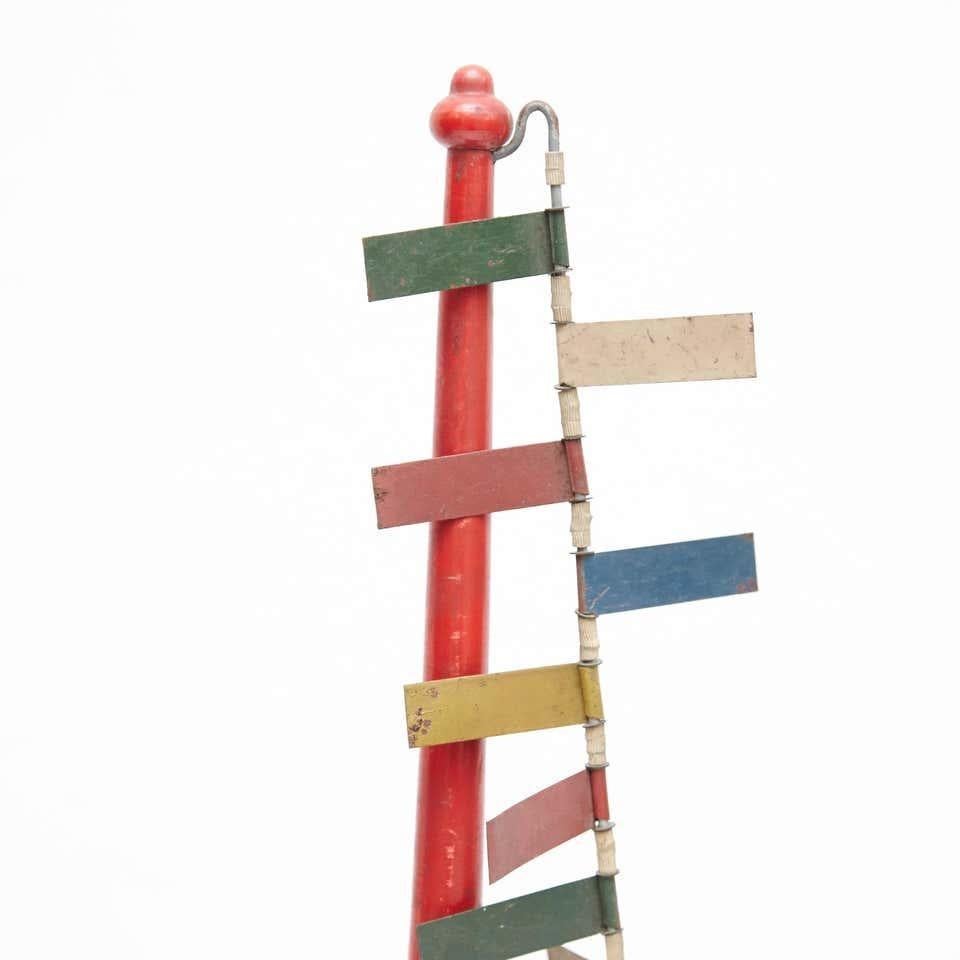 Mid-Century Modern Metal Red Blue Yellow Green White Sculpture For Sale 1