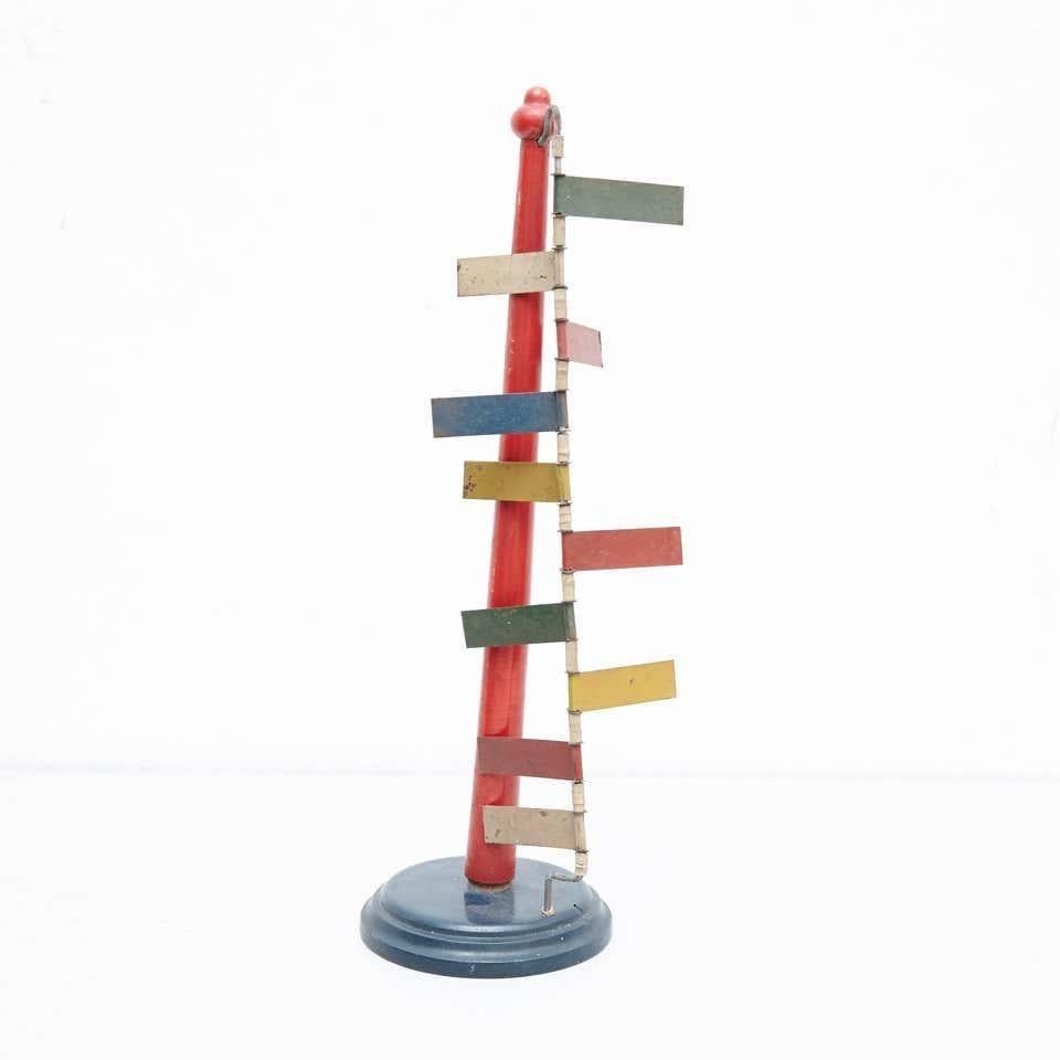 Mid-Century Modern Metal Red Blue Yellow Green White Sculpture For Sale 3