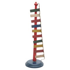 Sculpture moderne du milieu du siècle dernier en métal rouge, bleu, jaune, vert et blanc