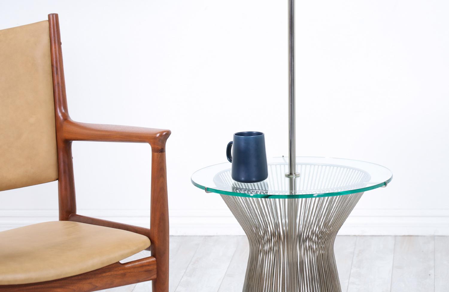 Mid-Century Modern Metal Rod & Glass Floor Lamp by Laurel Lamp Co. 1