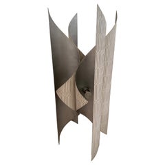 Lámpara de pie escultura metálica moderna de mediados de siglo de Burchiellaro, Italia, 1970