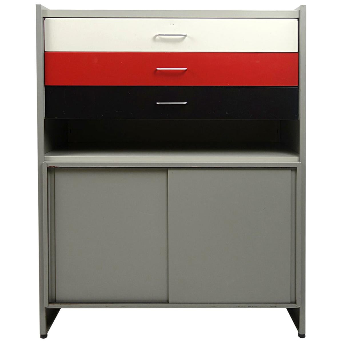 Mid-Century Modern Metal Storage System Designed by André Cordemeijer for Gispen