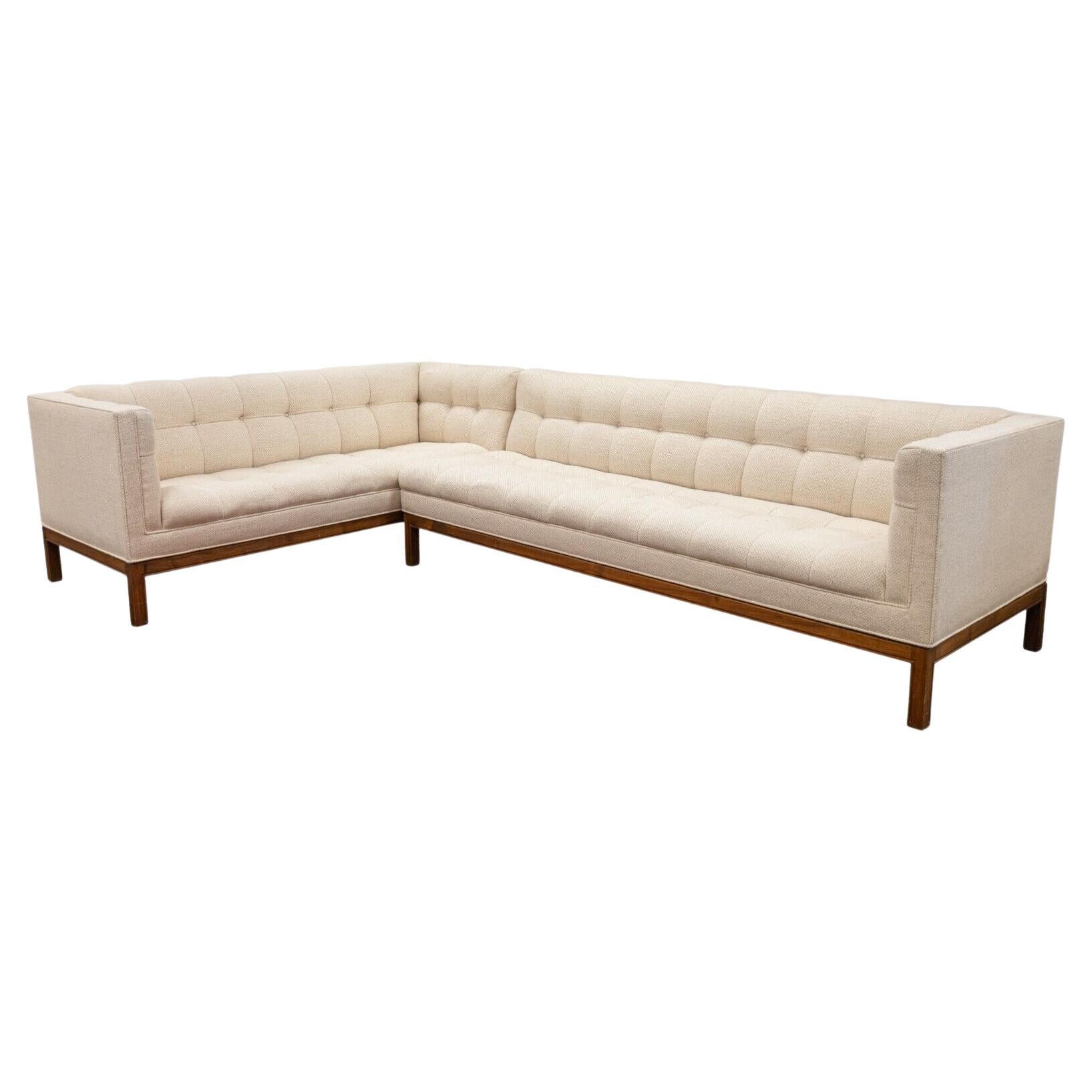 Mid-Century Modern Metropolitan Cream Sofa 2 Piece Sectional Knoll Style