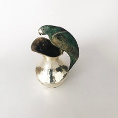 Mid-Century Modern Mexican Silver Malachite Pitcher by Los Castillo