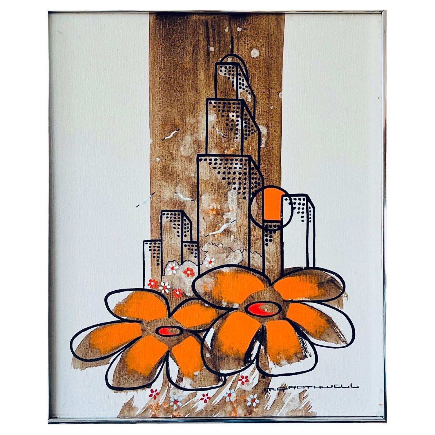 Moderno de mediados de siglo Michael Quincy M.Q. Rothwell Pintura Expresionista Abstracta