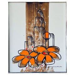 Moderno de mediados de siglo Michael Quincy M.Q. Rothwell Pintura Expresionista Abstracta