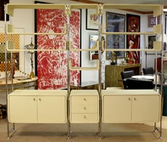 Mid-Century Modern Michel Ducaroy Modular Chrome Wall Unit Room Divider, 1970s