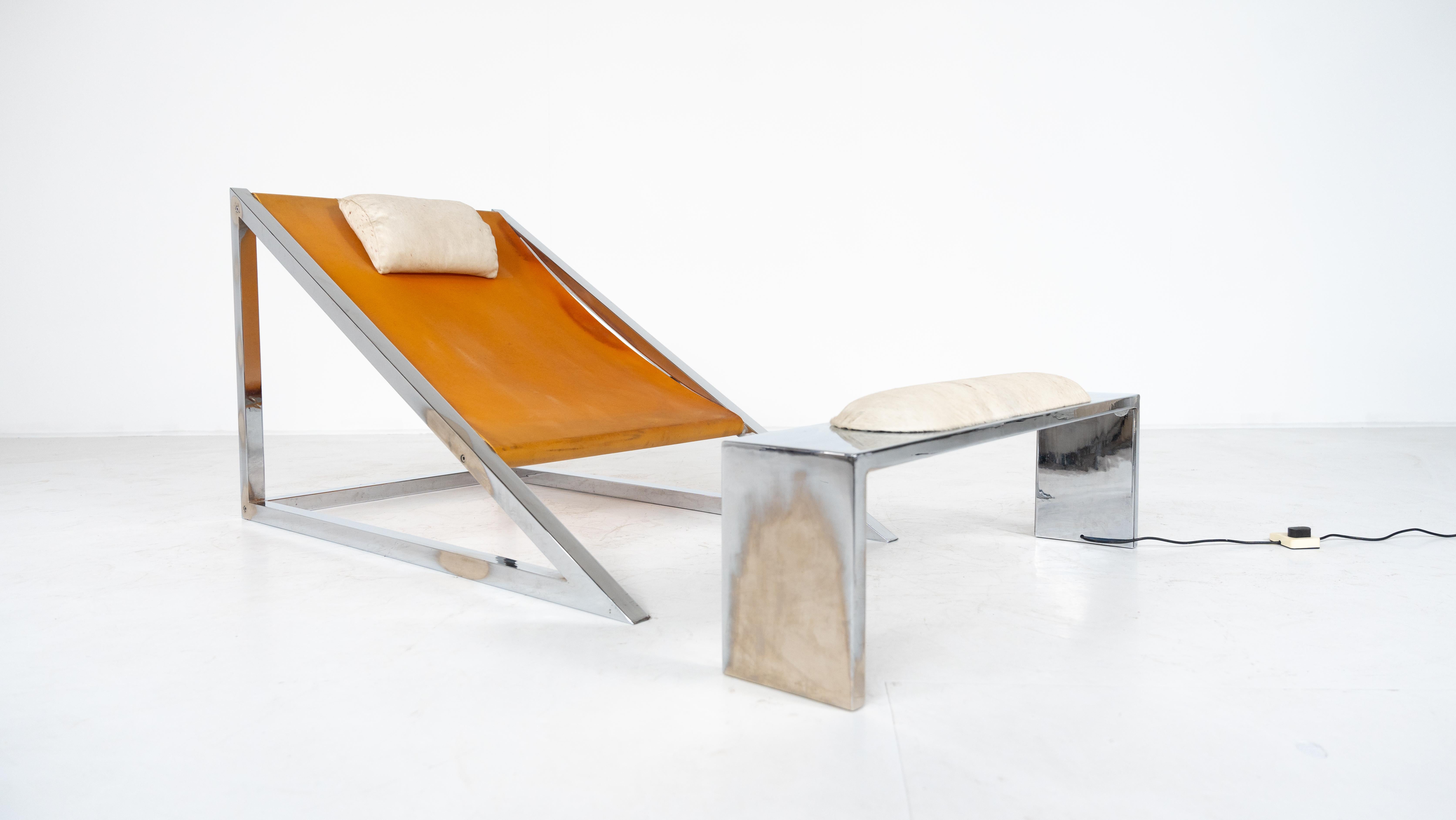 Mid-Century Modern 'Mies' Lounge Chair with Ottoman by Archizoom Associati, 1960 For Sale 5
