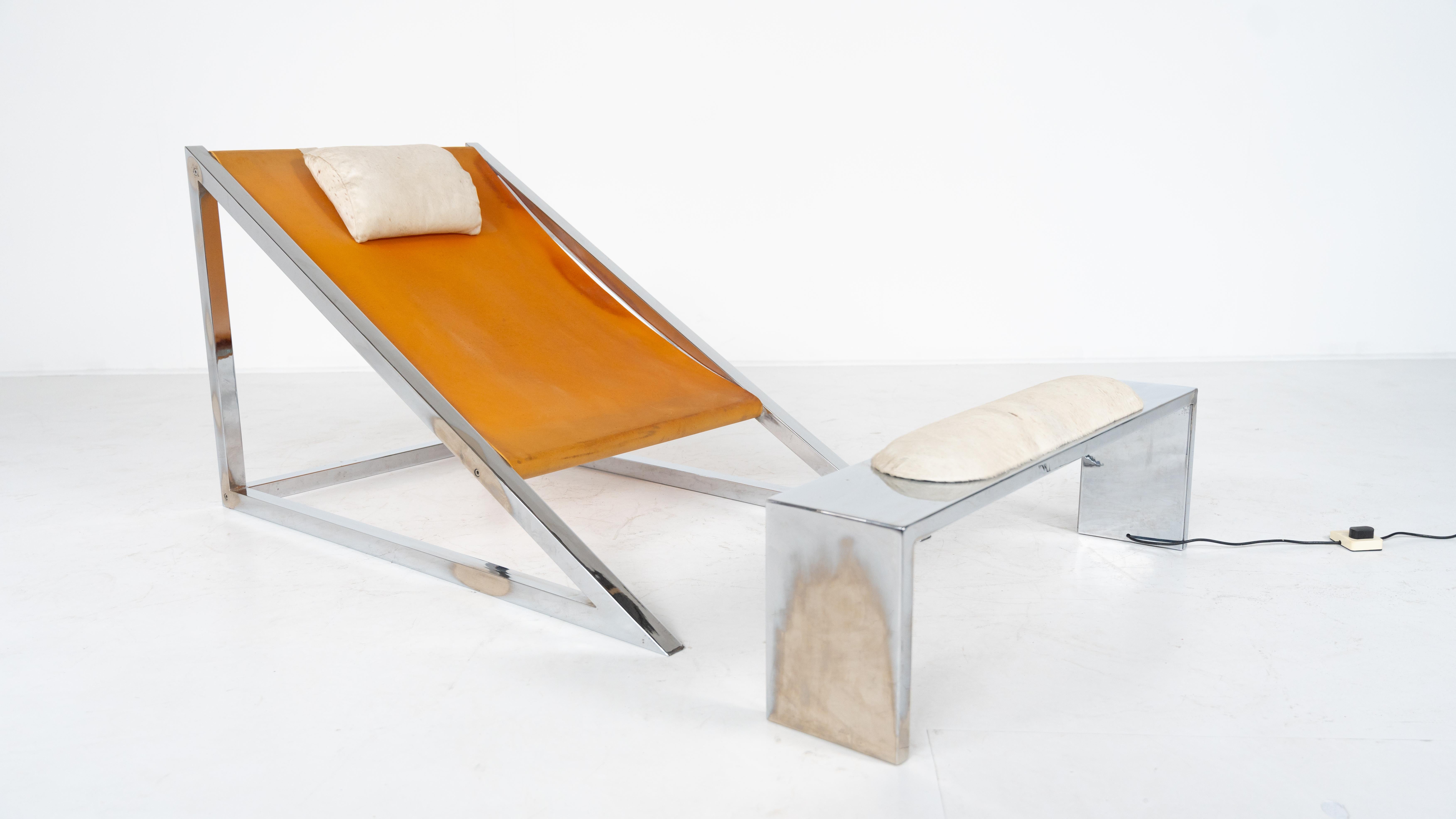 Mid-Century Modern 'Mies' Lounge Chair with Ottoman by Archizoom Associati, 1960 For Sale 6