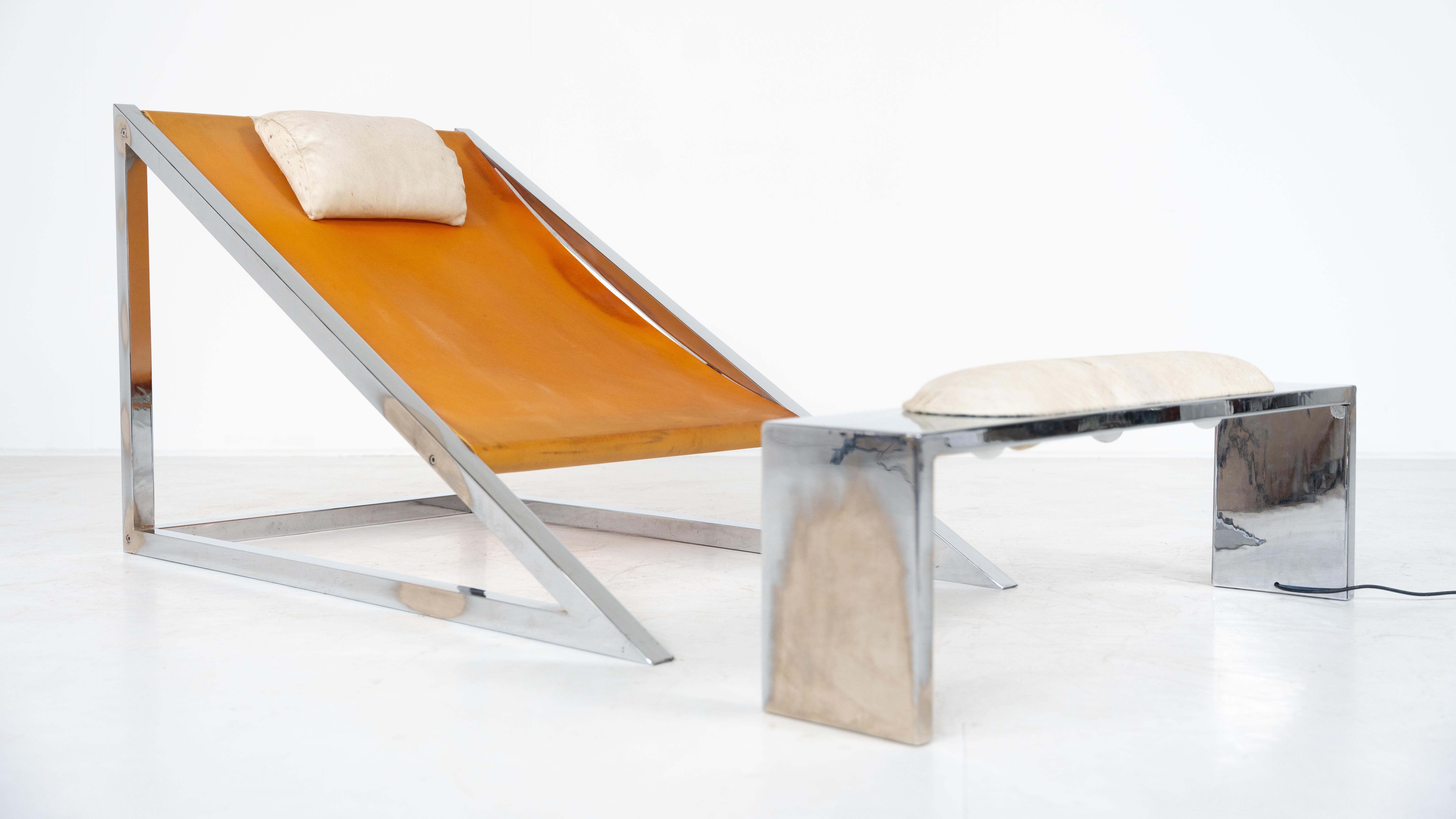Mid-Century Modern 'Mies' Lounge Chair with Ottoman by Archizoom Associati, 1960 For Sale 11