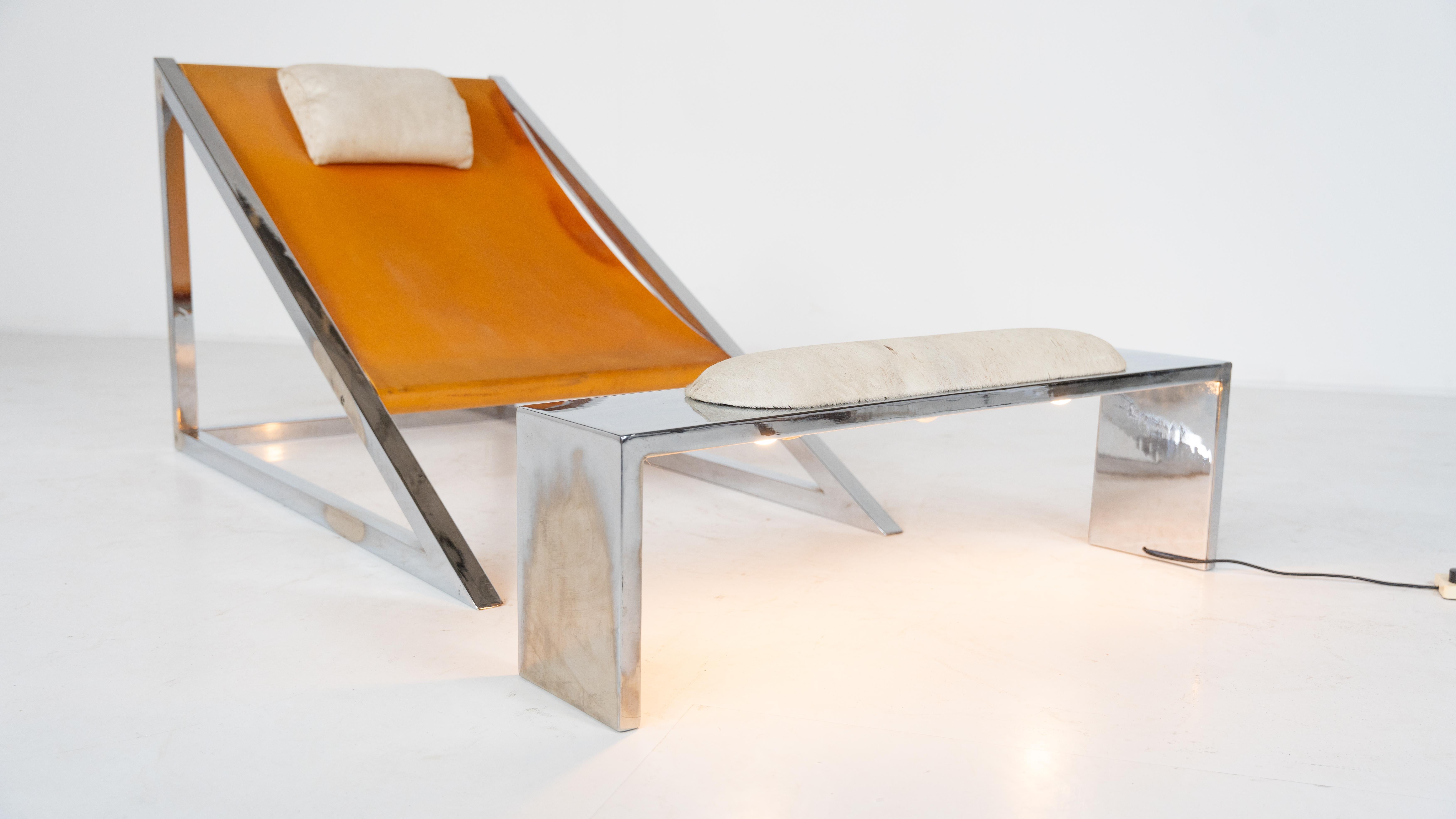 Mid-Century Modern 'Mies' Lounge Chair with Ottoman by Archizoom Associati, 1960 For Sale 12
