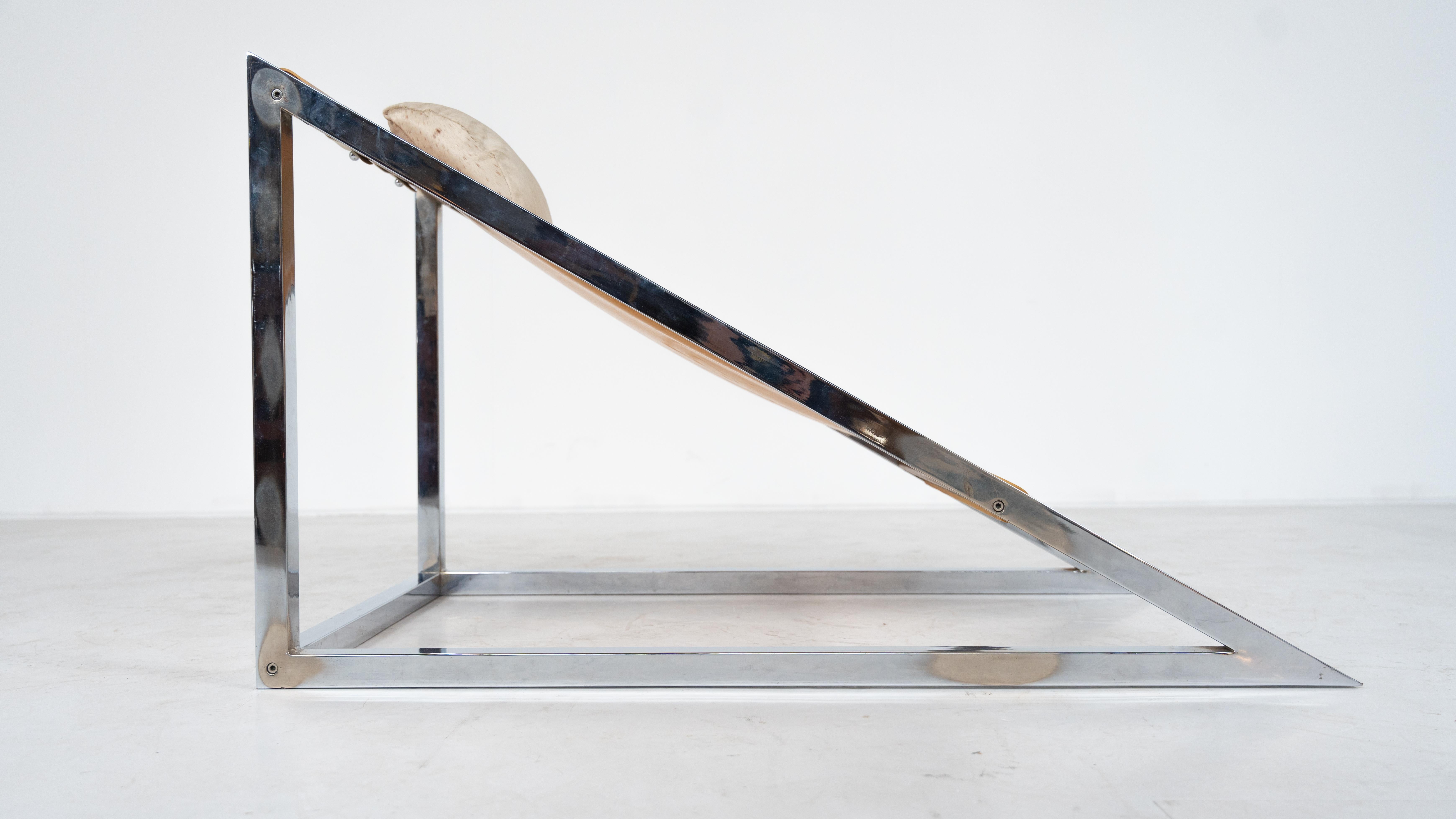 Metal Mid-Century Modern 'Mies' Lounge Chair with Ottoman by Archizoom Associati, 1960 For Sale