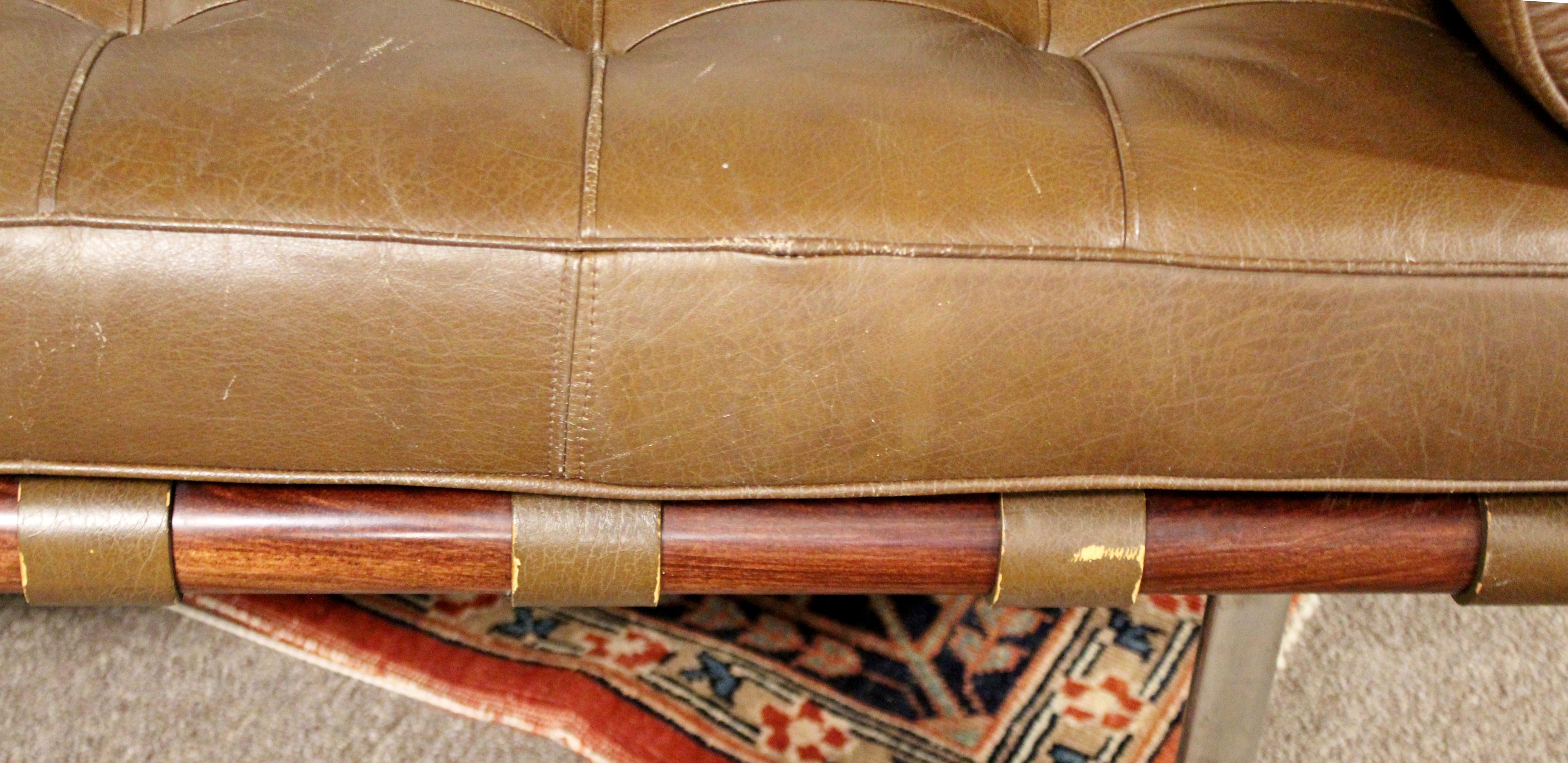 brown leather day bed