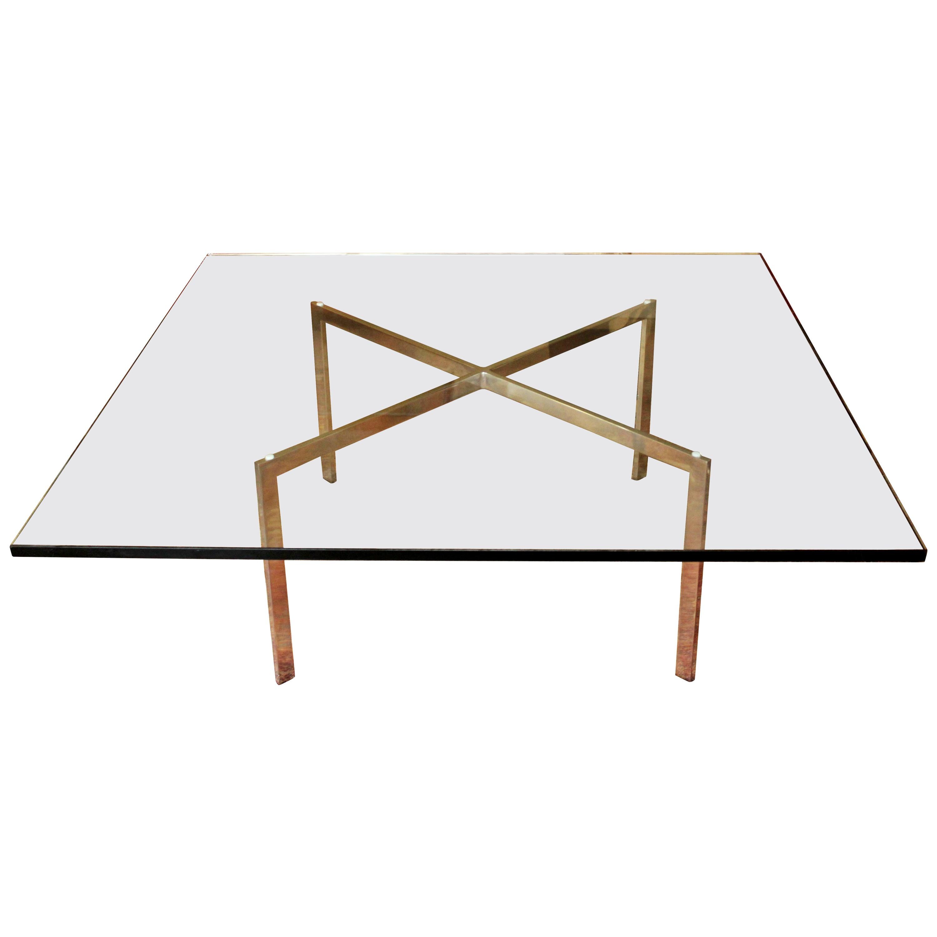 Mid-Century Modern Mies van der Rohe Knoll Barcelona Steel Coffee Table, 1970s