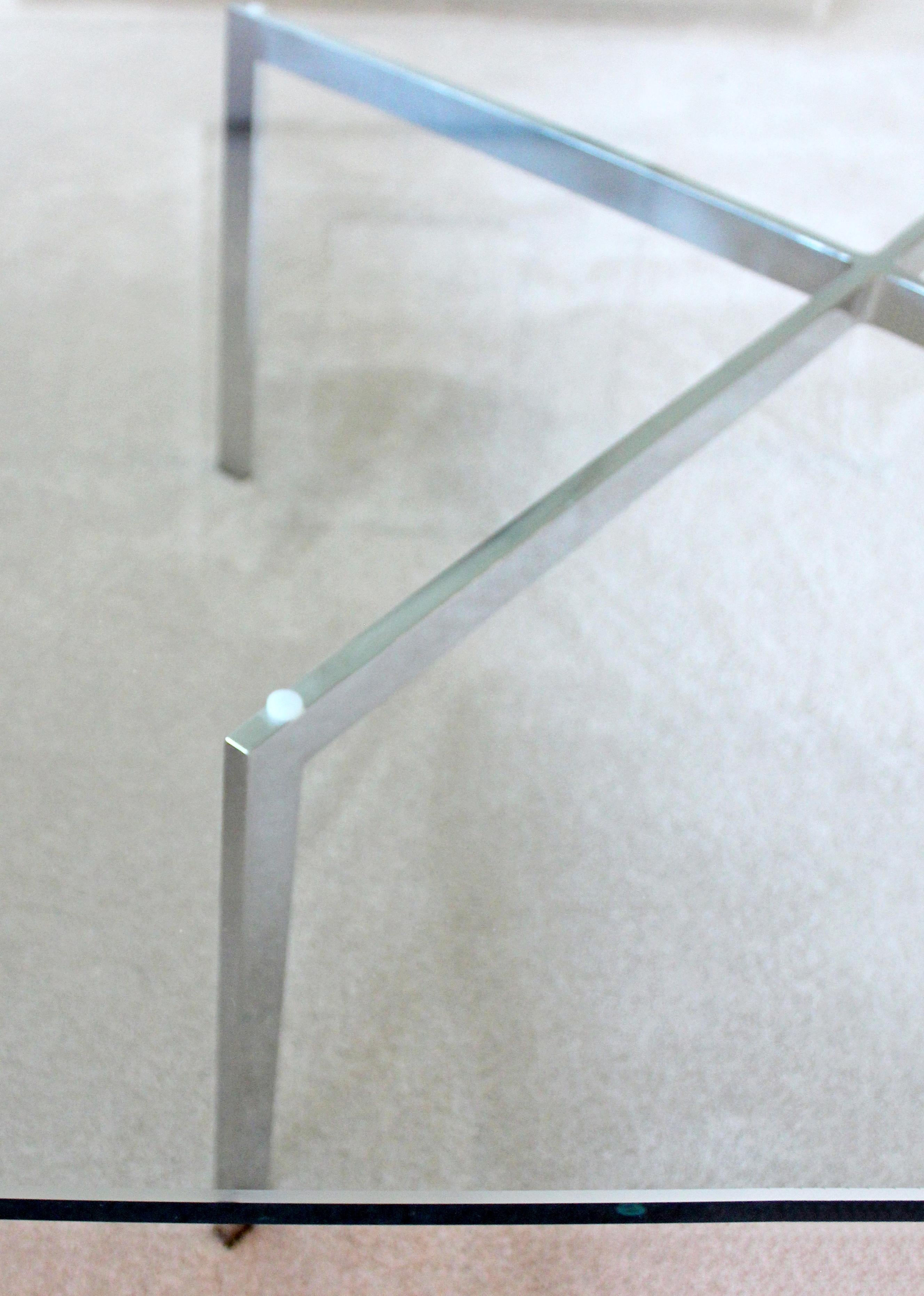 Late 20th Century Mid-Century Modern Mies van der Rohe Knoll Barcelona Steel Square Coffee Table