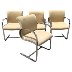 Mid Century Modern Miles Van Der Rohe Brno Cantilever Dining Chairs Set of 4