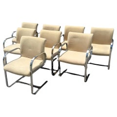Mid Century Modern Miles Van Der Rohe Brno Cantilever Dining Chairs Set of 8