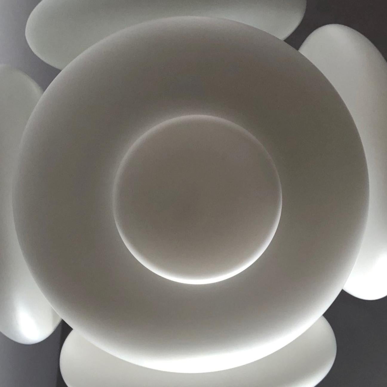 Mid-Century Modern Milk Glass Chandelier from Napako, 1960s For Sale 2