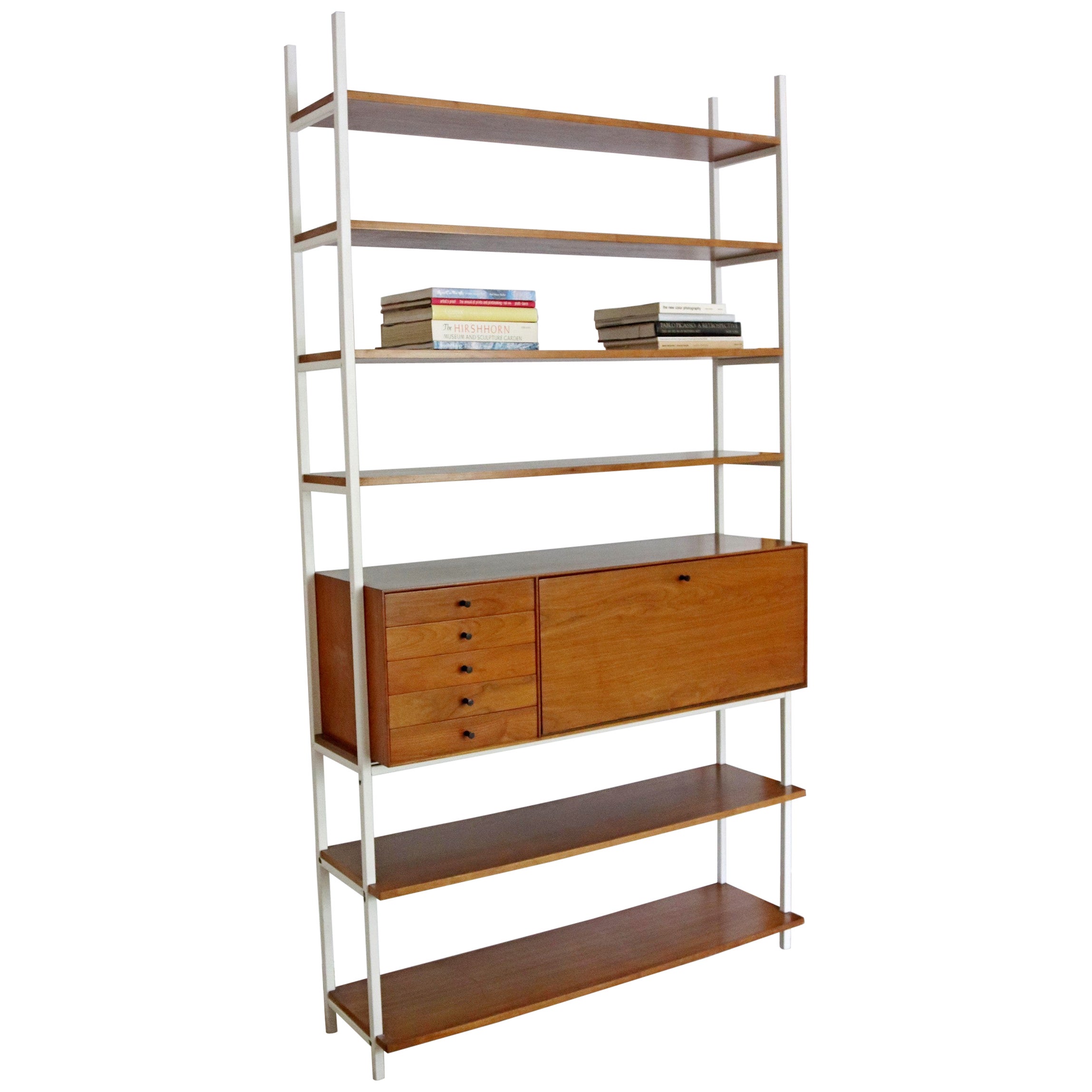 Mid-Century Modern Milo Baughman Arch Gordon Walnut Wall Unit Shelving Bookcase