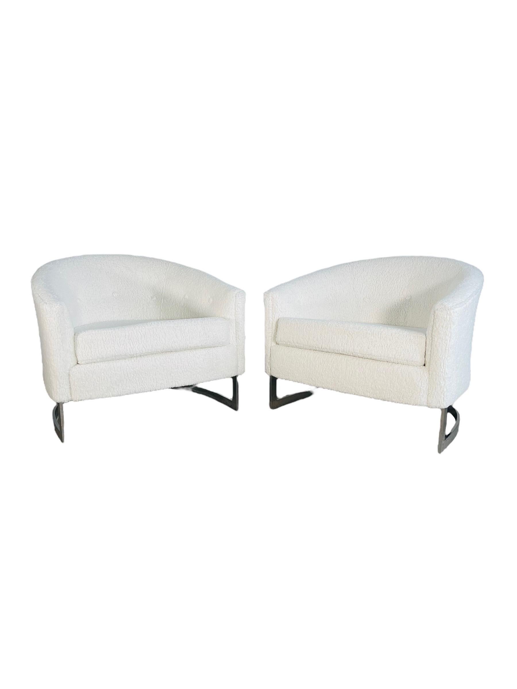 Mid-Century Modern 1968 Finn Andersen for Selig Boucle Chairs - Pair   For Sale