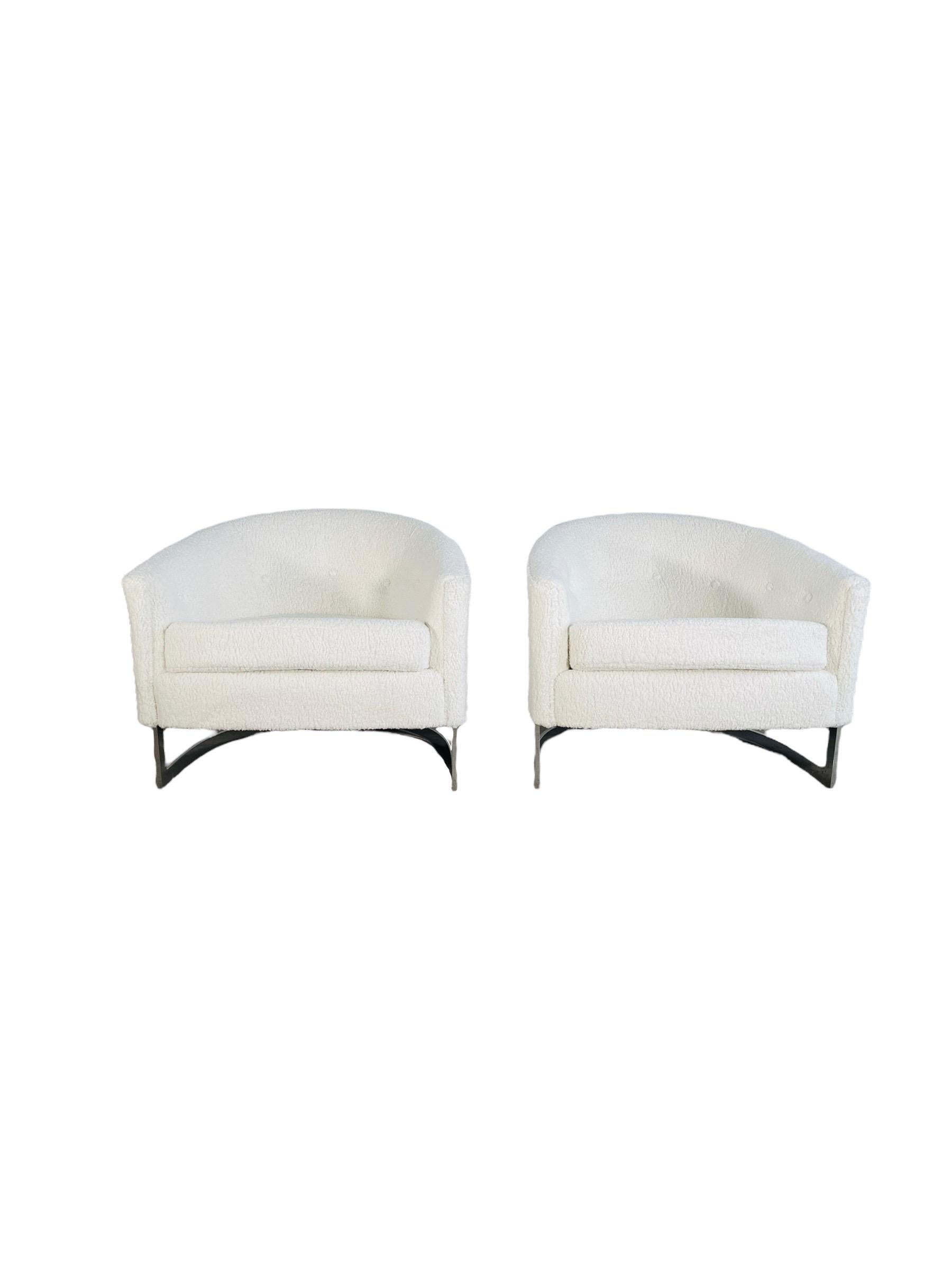 Bouclé 1968 Finn Andersen for Selig Boucle Chairs - Pair   For Sale