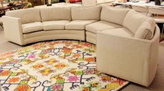 Mid-Century Modern Milo Baughman Beige Curved 2-Piece Sectional Sofa, 1970s