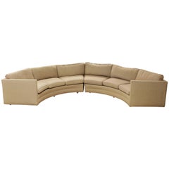 Mid-Century Modern Milo Baughman Beige Curved 2-Piece Sectional Sofa, 1970s