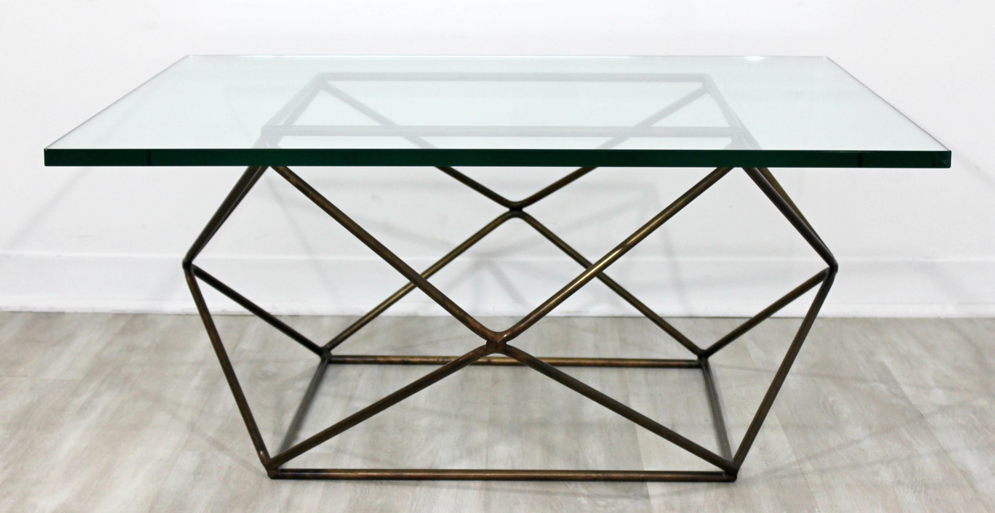 American Mid-Century Modern Milo Baughman Bronzed Steel Geodesic Coffee Table, 1970s