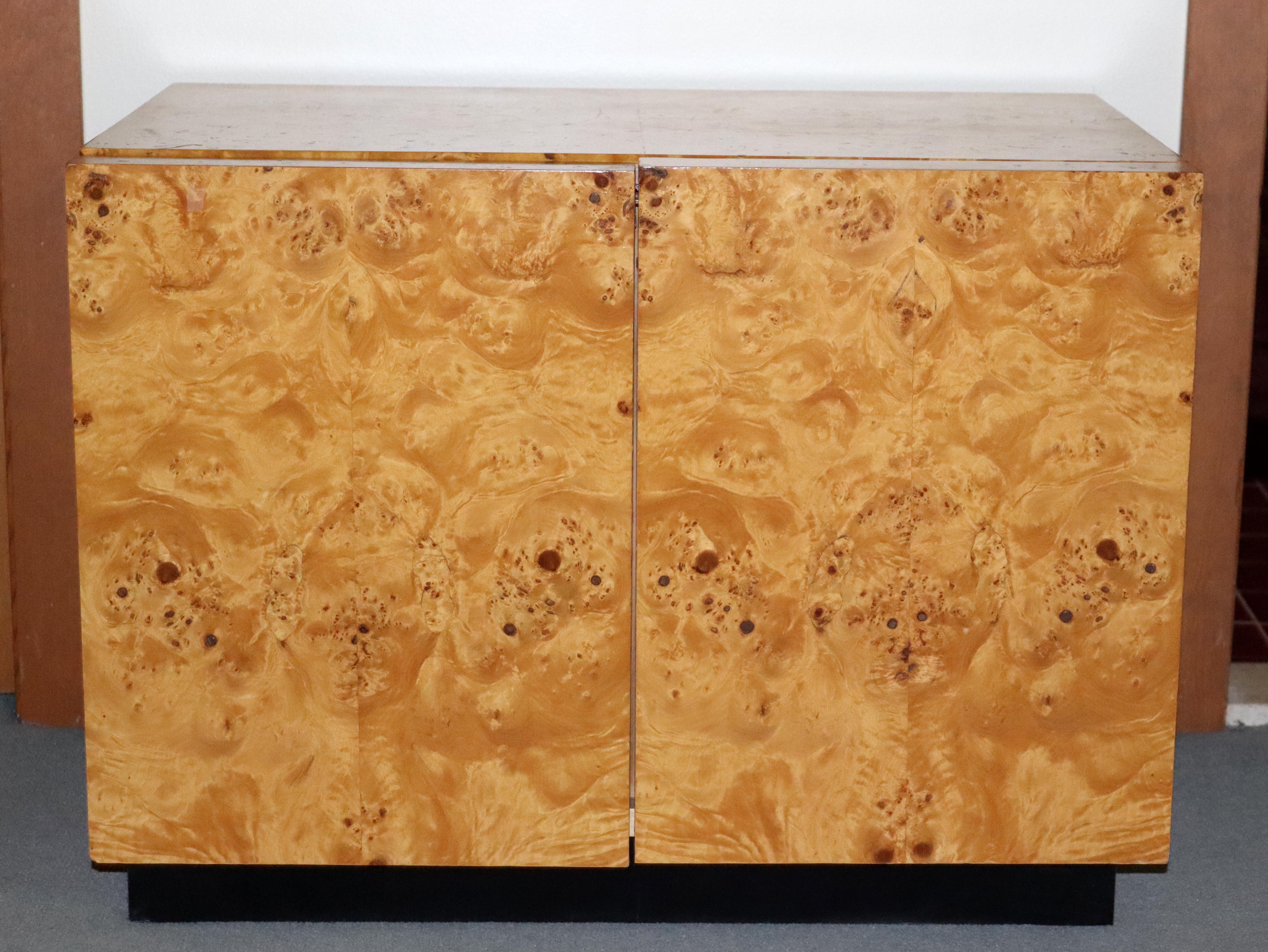 Mid-Century Modern Arthur Umanoff Burl Wood Bedroom Set Dressers Nightstands 80s 1