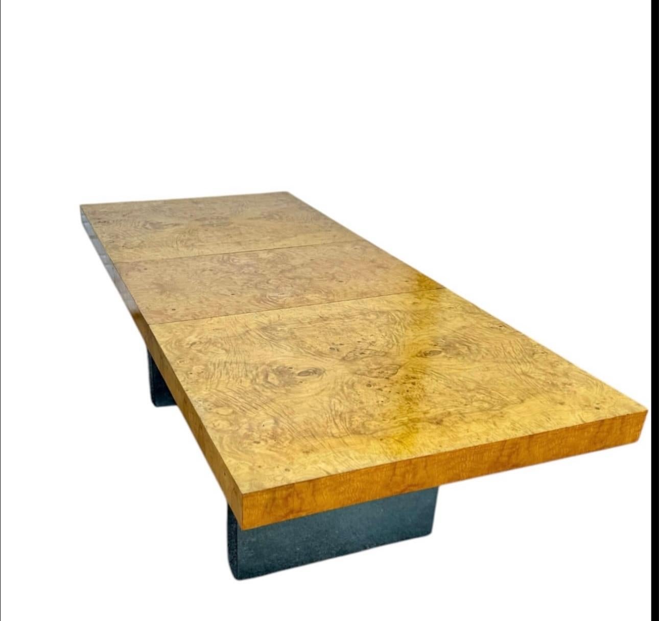Mid-Century Modern Milo Baughman Burl Wood Chrome Expandable Dining Table, 1970s 5
