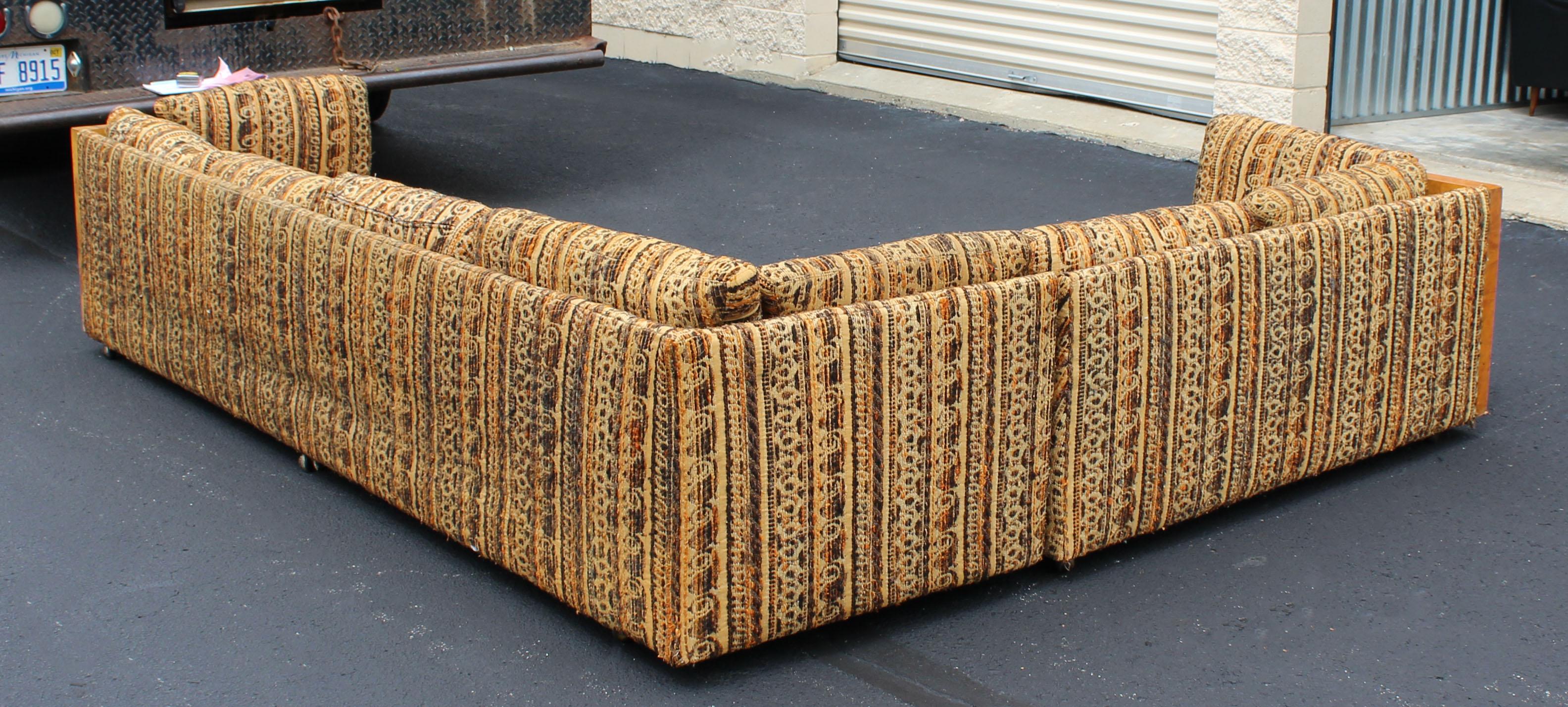 couch with wood sides