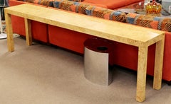 Mid-Century Modern Milo Baughman Burl Wood X-Long Console Sofa Entry Table 1970s