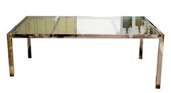 Mid-Century Modern Milo Baughman Chrome and Glass Expandable Dining Table, 1970s