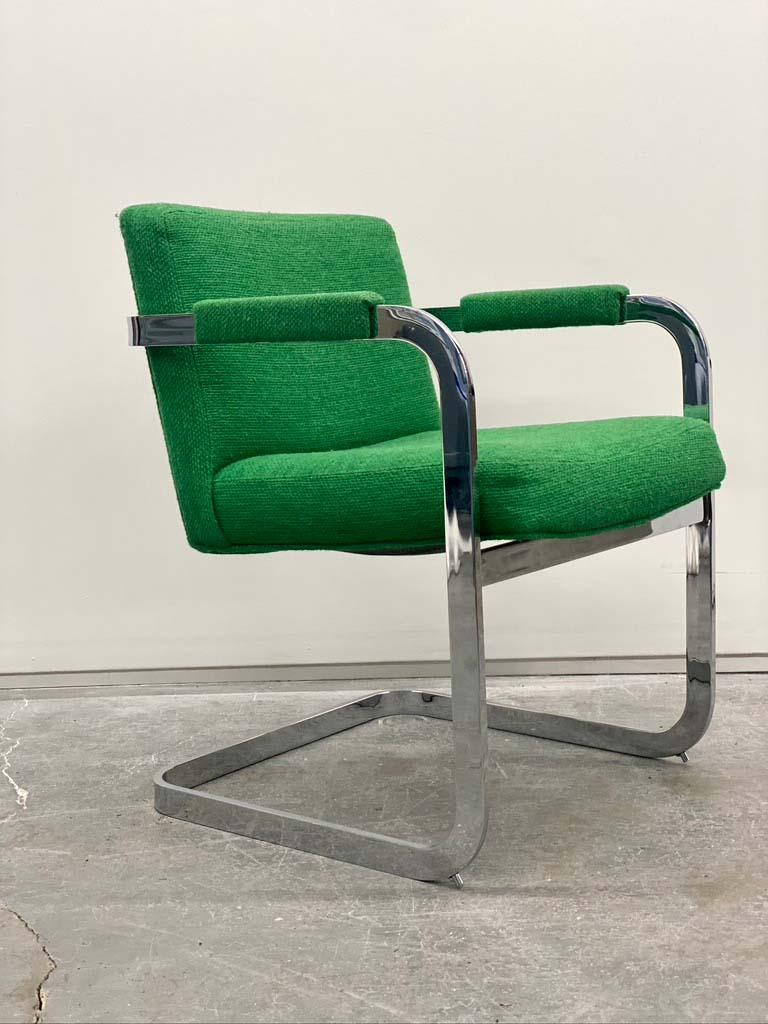 20th Century Mid-Century Modern Milo Baughman Chrome Cantilever Chairs, a Pair