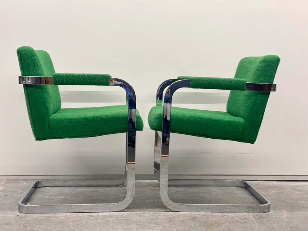 Mid-Century Modern Milo Baughman Chrome Cantilever Chairs, a Pair 1