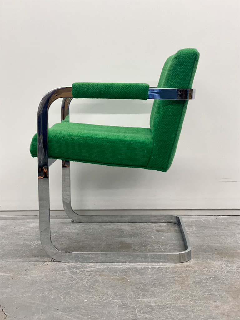 Mid-Century Modern Milo Baughman Chrome Cantilever Chairs, a Pair 2
