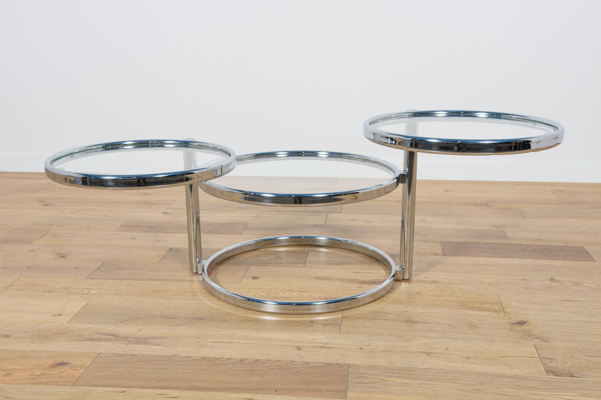 Table basse moderne du milieu du siècle dernier de Milo Baughman en chrome et verre de Milo Baughman 3