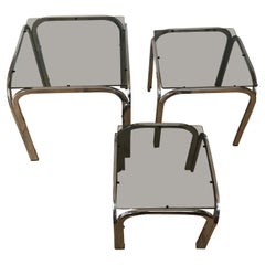 Mid Century Modern Milo Baughman Chrome Nesting Tables