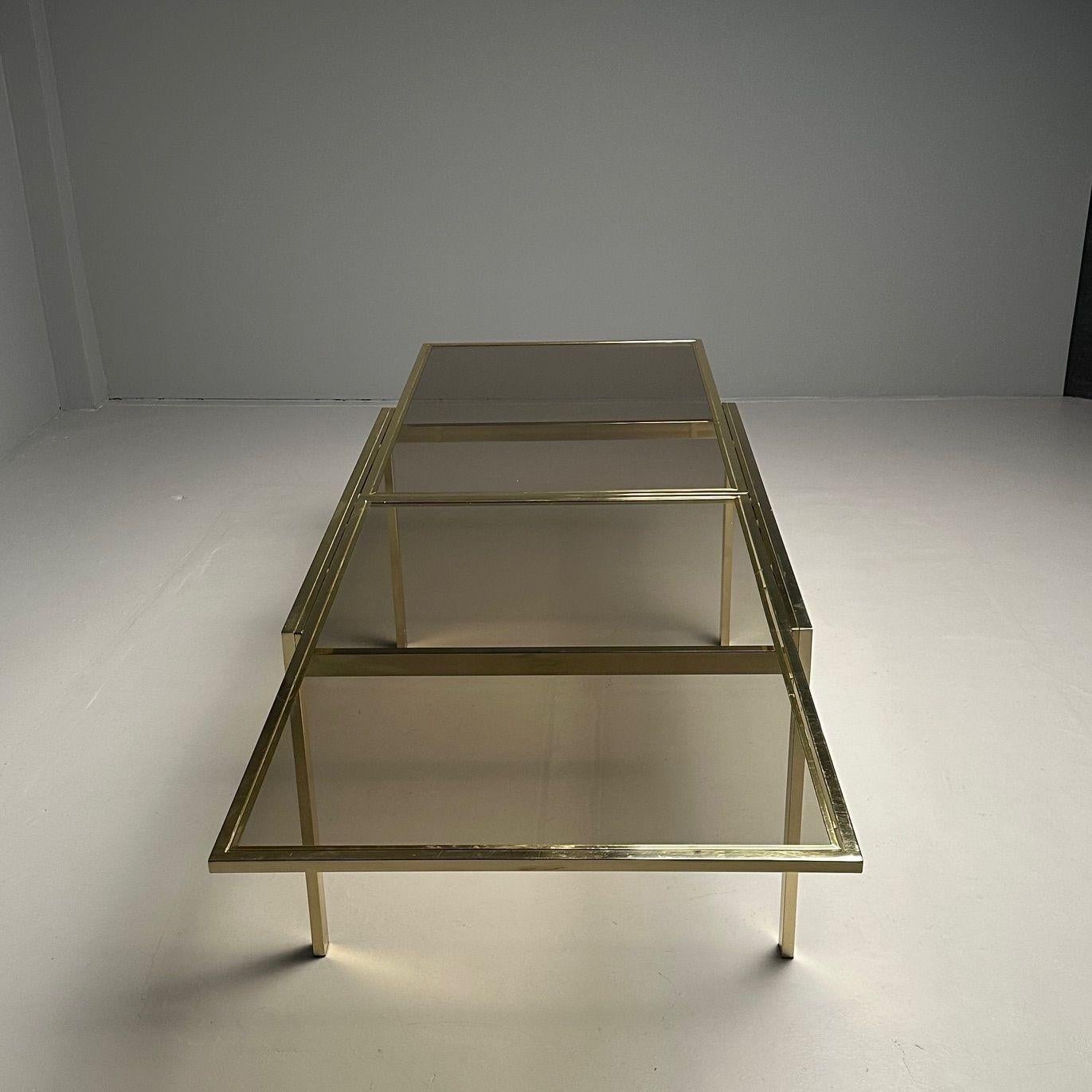 Milo Baughman, DIA, Mid-Century Modern Dining Table, Smoked Glass, Brass, Canada For Sale 4