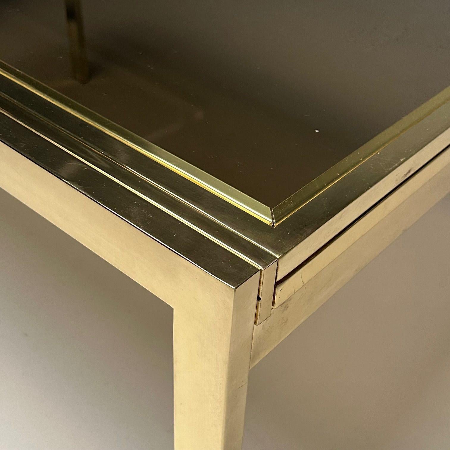 Milo Baughman, DIA, Mid-Century Modern Dining Table, Smoked Glass, Brass, Canada 9