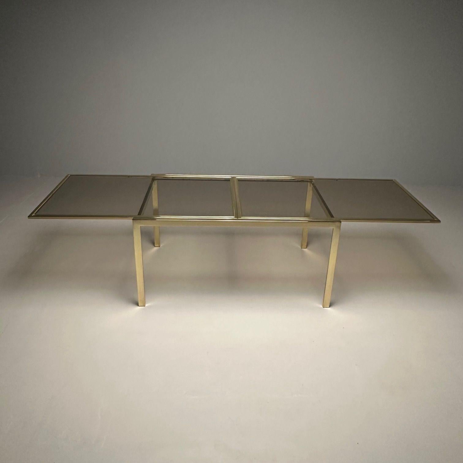Milo Baughman, DIA, Mid-Century Modern Dining Table, Smoked Glass, Brass, Canada For Sale 3