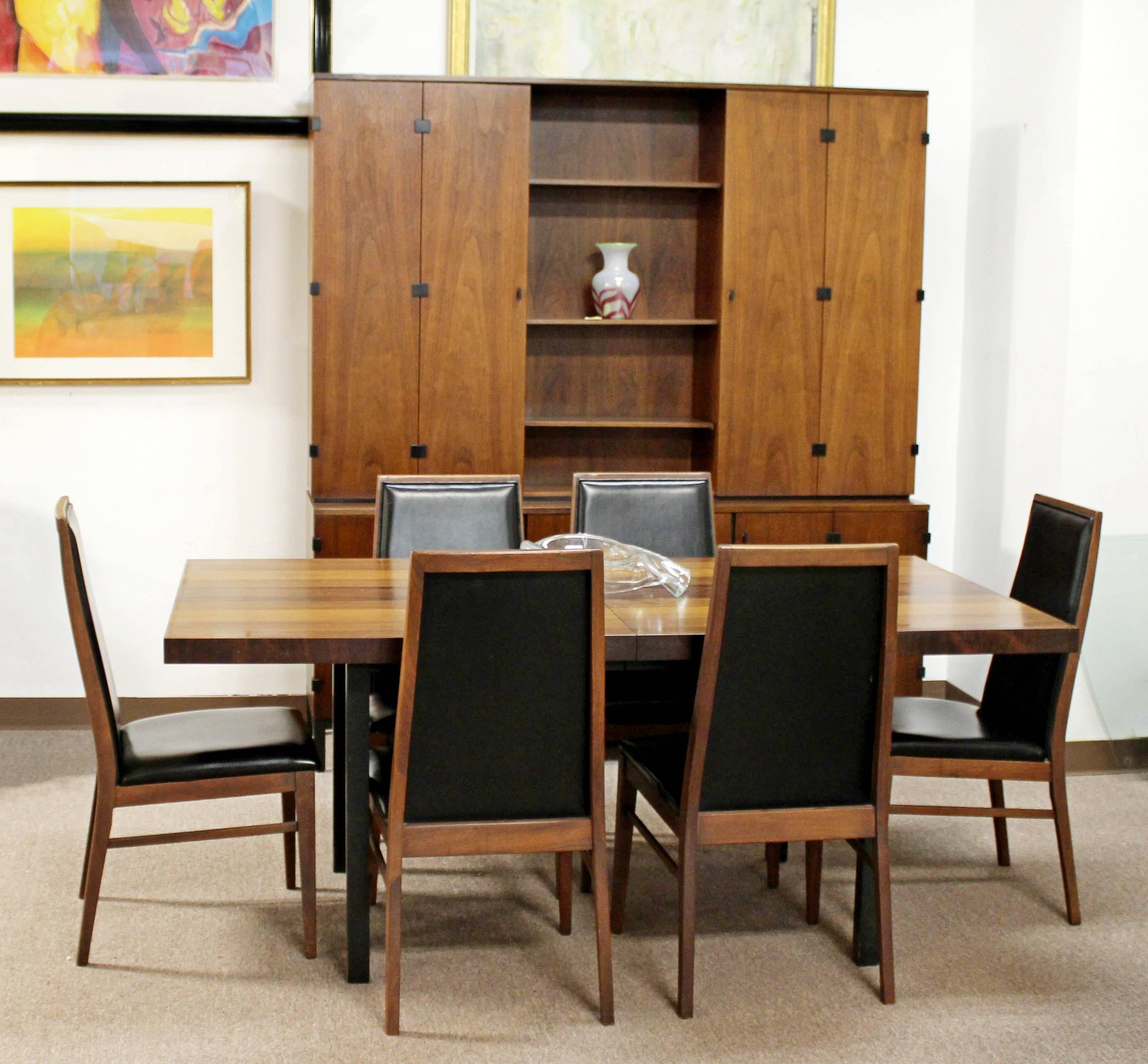 American Mid-Century Modern Milo Baughman Directional Dining Table Dillinghman Six Chairs