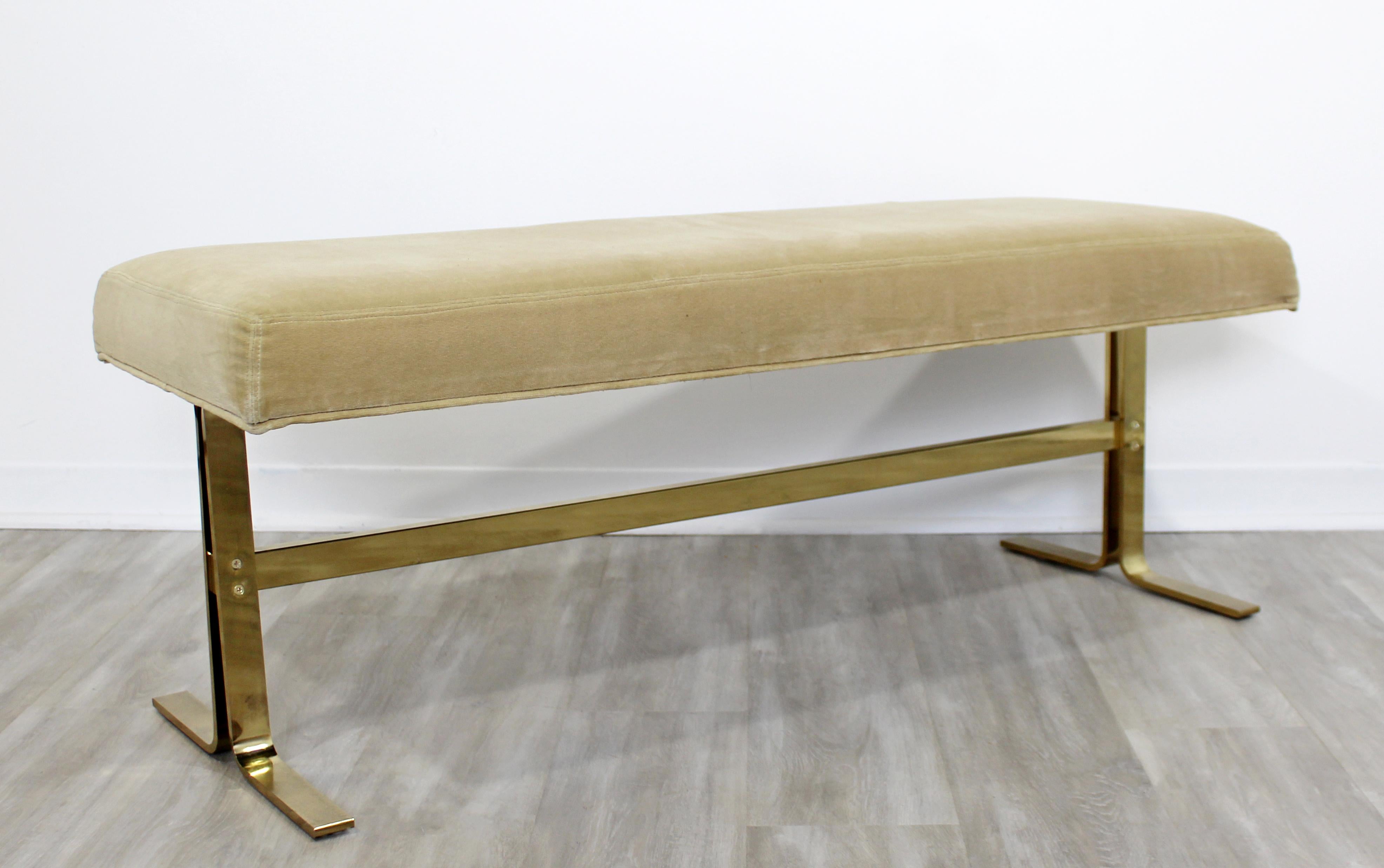 American Mid-Century Modern Brass Bench Seat for DIA, 1970s