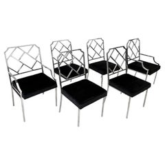 Vintage Mid-Century Modern Milo Baughman for Dia Chrome Dining Chairs, Set of 6