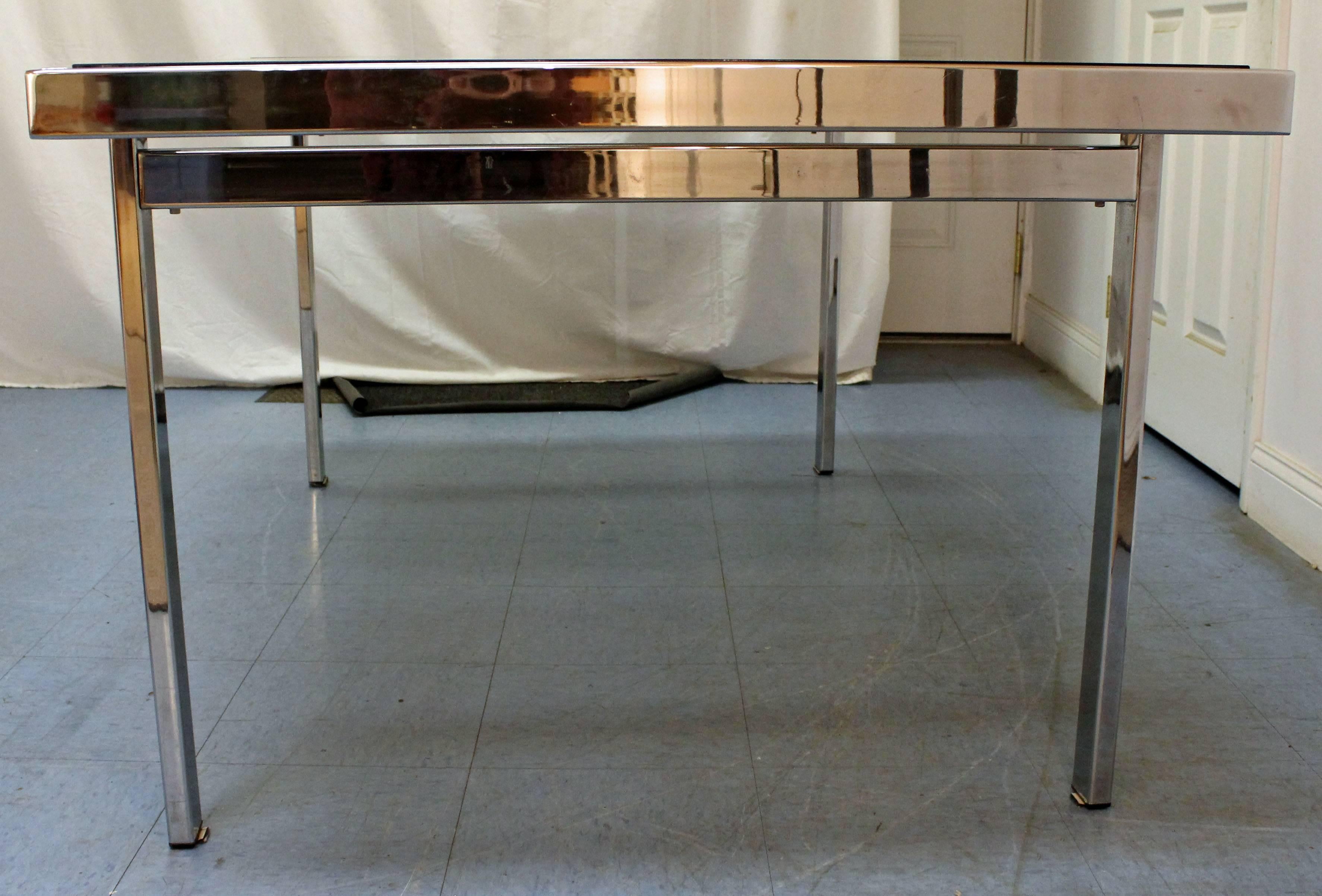 American Mid-Century Modern Milo Baughman for DIA Chrome Extension Dining Table