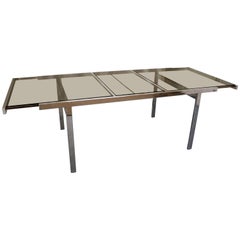 Mid-Century Modern Milo Baughman for DIA Chrome Extension Dining Table
