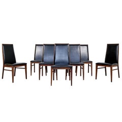 Mid-Century Modern Milo Baughman for Dillingham, Set of Eight Side Dining Chairs