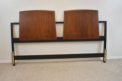 Mid Century Modern Milo Baughman For Directional King Size Walnut Headboard
